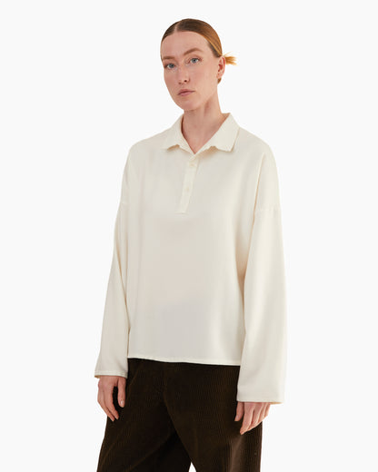 Labo Art Women's Amal Grace Polo Shirt in Winter White