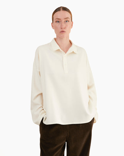 Labo Art Women's Amal Grace Polo Shirt in Winter White