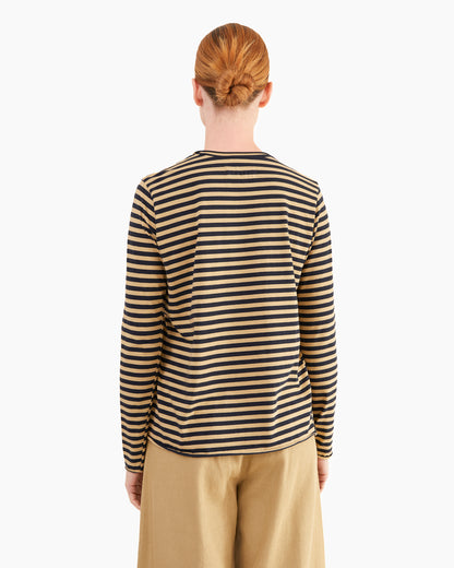 Labo.Art Women's Maglia Agapi Striped Cotton Jersey in Fennec