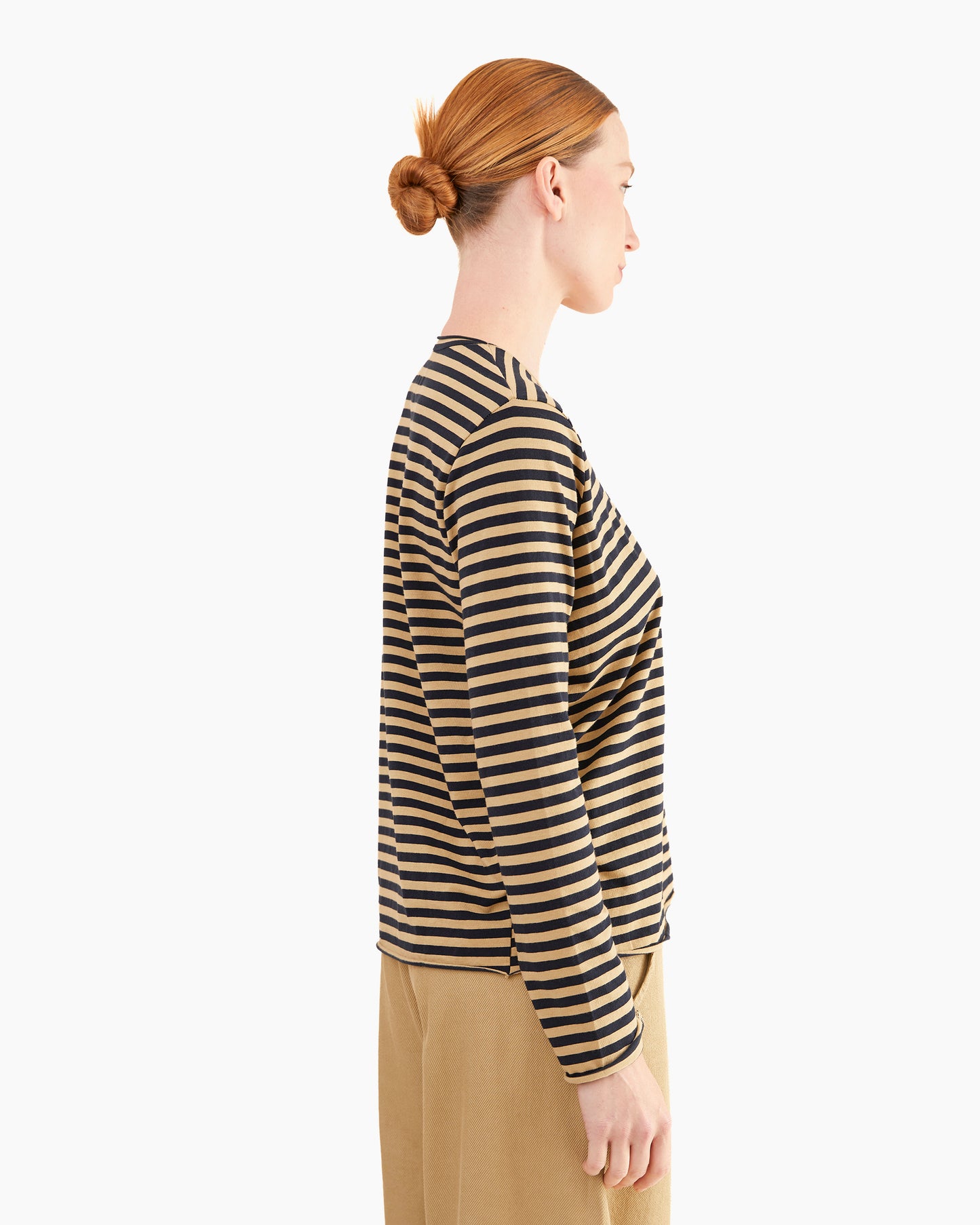 Labo.Art Women's Maglia Agapi Striped Cotton Jersey in Fennec