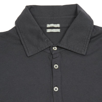 Massimo Alba Ischia Cotton Polo Shirt in Nero Lavato