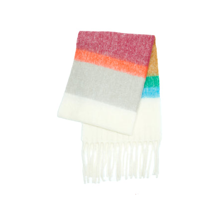 Massimo Alba Soy Alpaca Striped Scarf in Rainbow