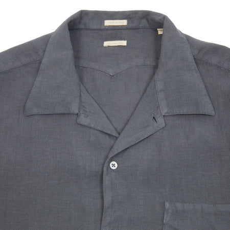 Venice short-sleeve camp collar shirt in linen.  100% Cotton.  Made in Italy.