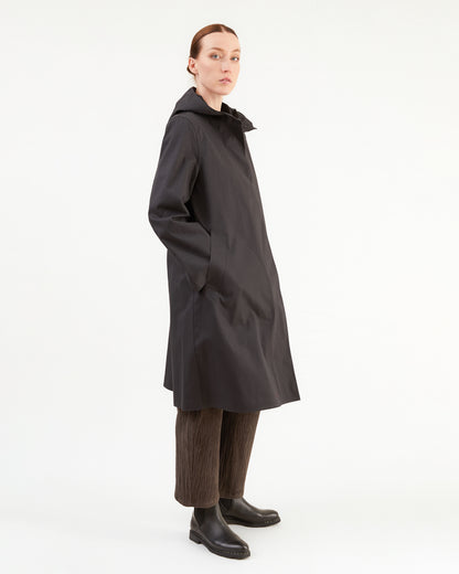Mackintosh Women's Watten Bonded Cotton Hooded Raincoat in Black