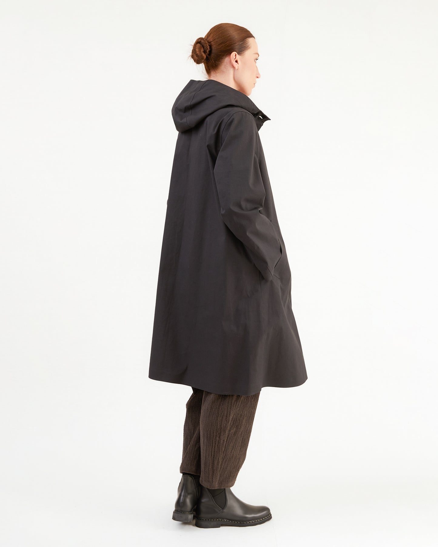 Mackintosh Women's Watten Bonded Cotton Hooded Raincoat in Black