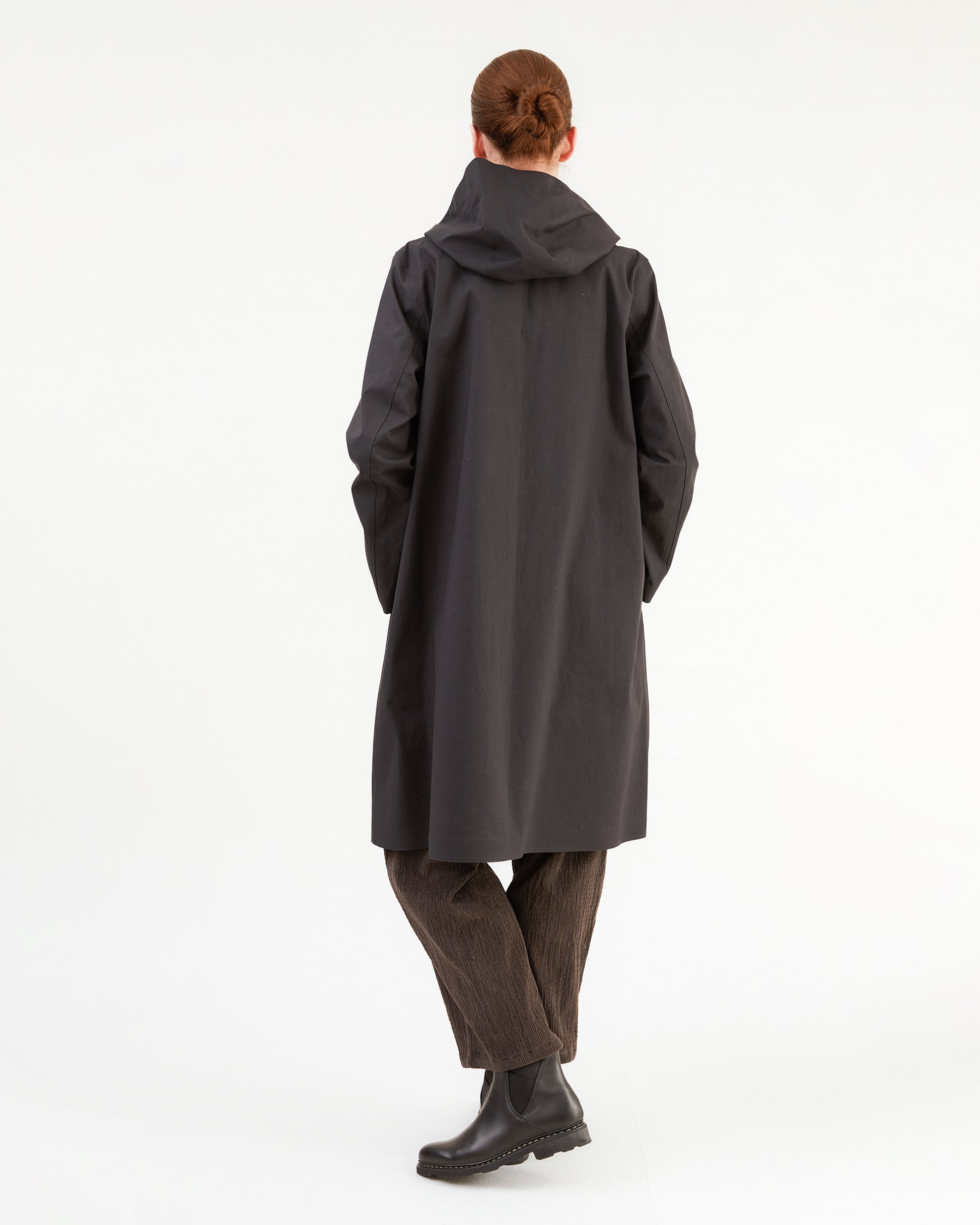 Mackintosh Women's Watten Bonded Cotton Hooded Raincoat in Black