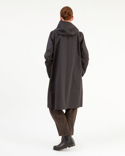 Mackintosh Women's Watten Bonded Cotton Hooded Raincoat in Black