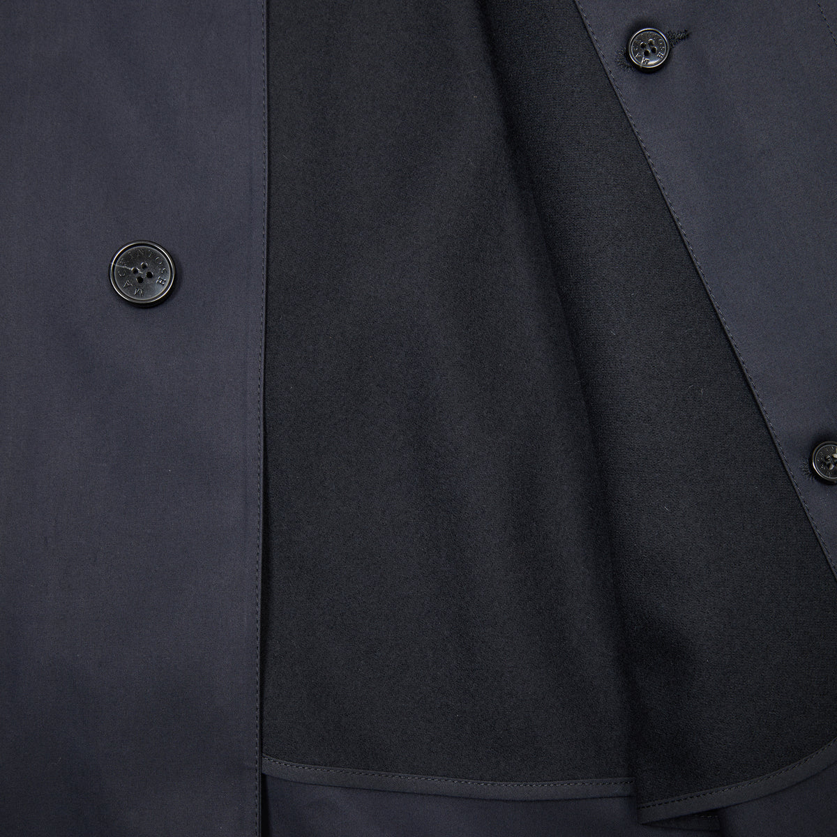 Mackintosh Dunkeld Bonded Cotton Lined Raincoat in Navy