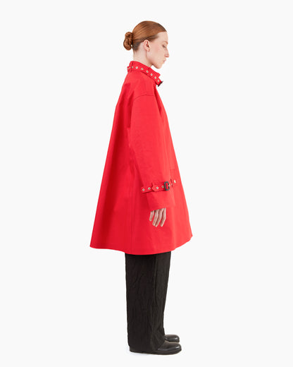 Mackintosh Women's Minto Bonded Cotton Raincoat in Goji