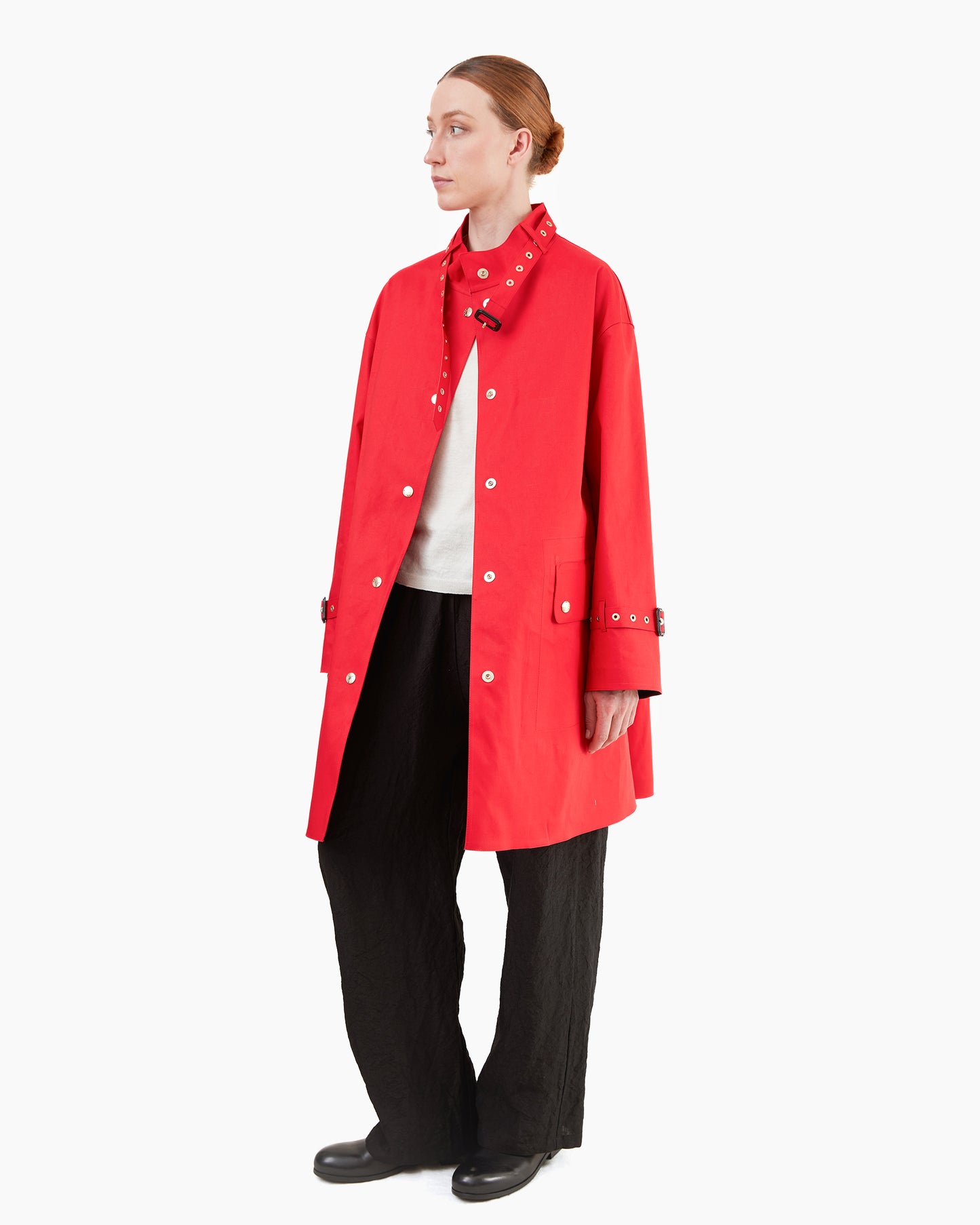 Mackintosh Women's Minto Bonded Cotton Raincoat in Goji