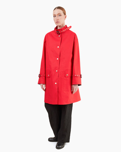 Mackintosh Women's Minto Bonded Cotton Raincoat in Goji