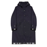 Mackintosh Kirkton Bonded Cotton Hooded Raincoat in Navy 1