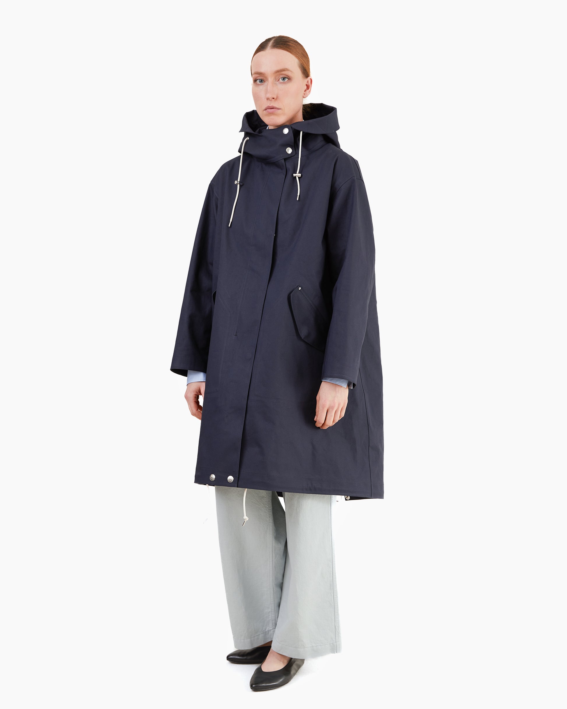 Mackintosh Women's Claigan Bonded Cotton Parka in Navy