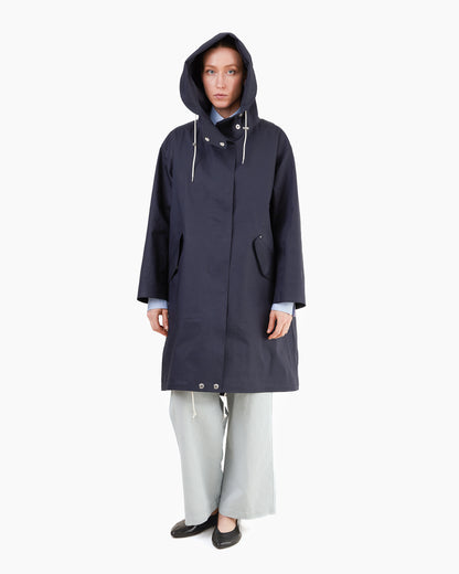 Mackintosh Women's Claigan Bonded Cotton Parka in Navy