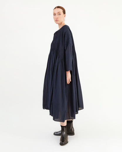 Maison De Soil Mini Pintuck Pullover Dress in Navy