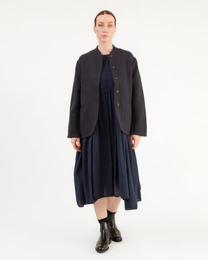 Maison De Soil Mini Pintuck Pullover Dress in Navy