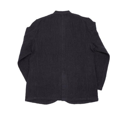 Maison De Soil Wool/Cotton Stand Collar Fly Front Jacket in Dark Navy