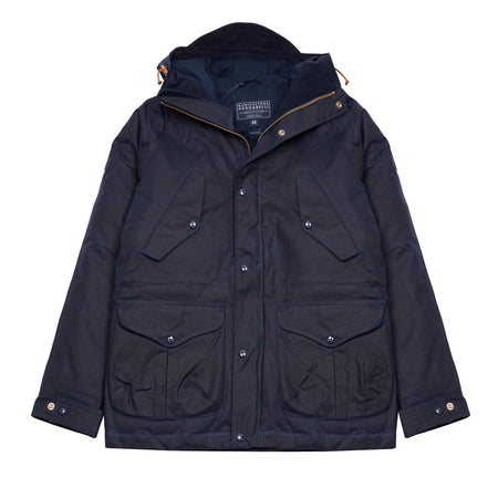 Manifattura Ceccarelli Waxed Fisherman Parka in Navy