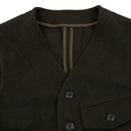 Manifattura Ceccarelli Miner Casentino Wool Vest in Dark Green