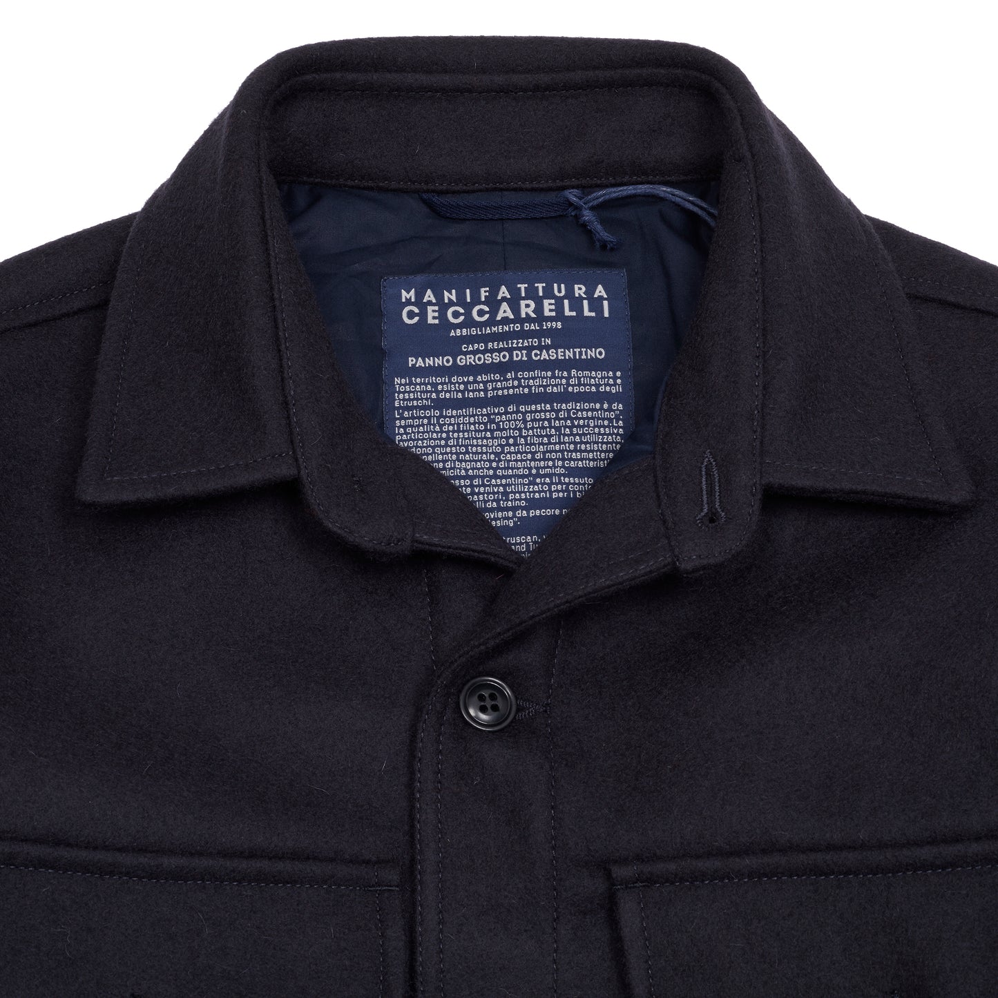 Manifattura Ceccarelli Casentino Wool Cruiser Jacket in Navy 2