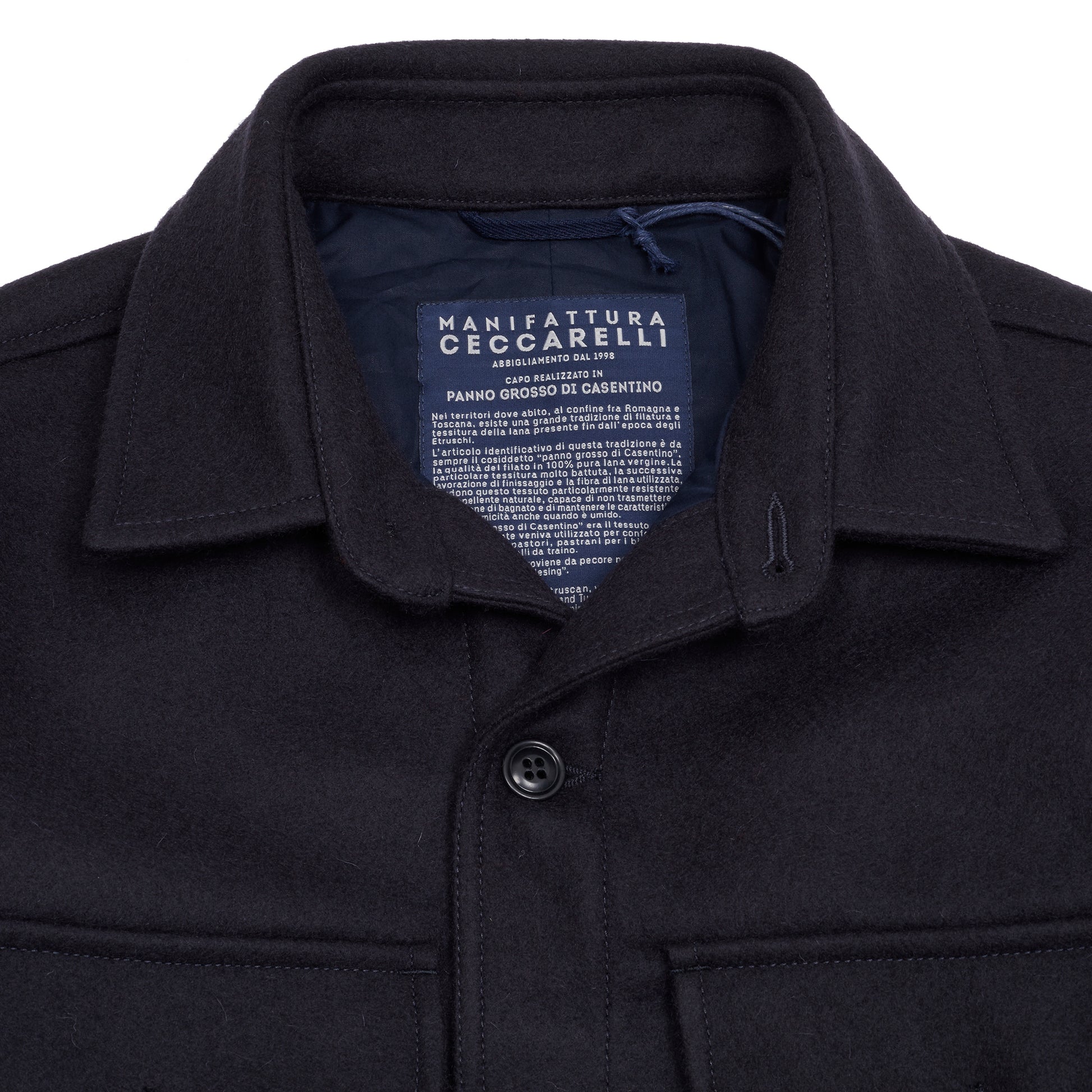 Manifattura Ceccarelli Casentino Wool Cruiser Jacket in Navy 2