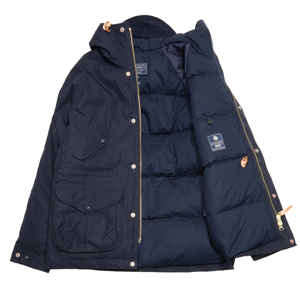 Manifattura Ceccarelli Cotton Fisherman Parka in Navy