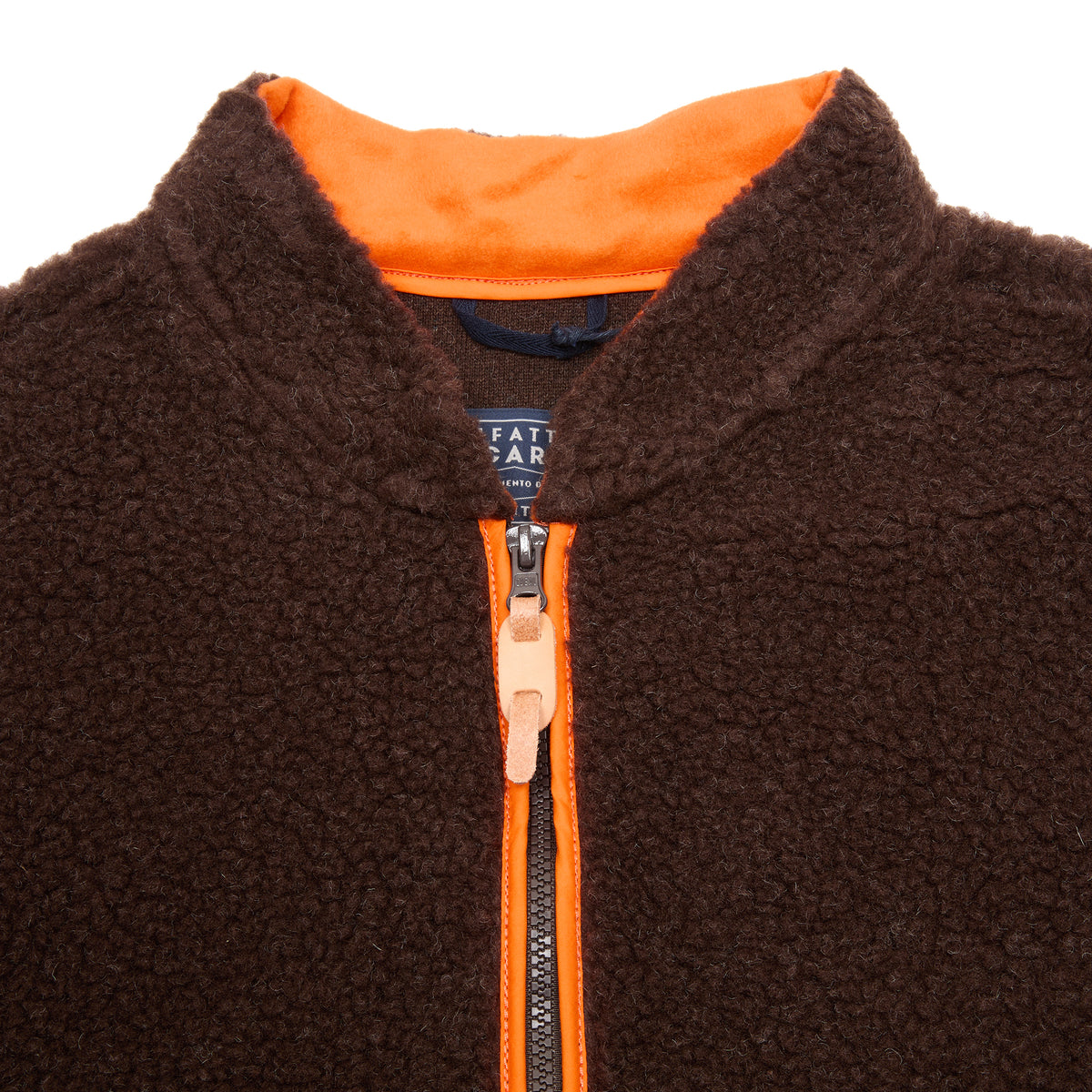 Manifattura Ceccarelli Teddy Wool Vest in Brown/Orange