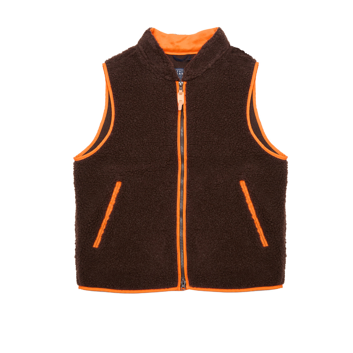 Manifattura Ceccarelli Teddy Wool Vest in Brown/Orange