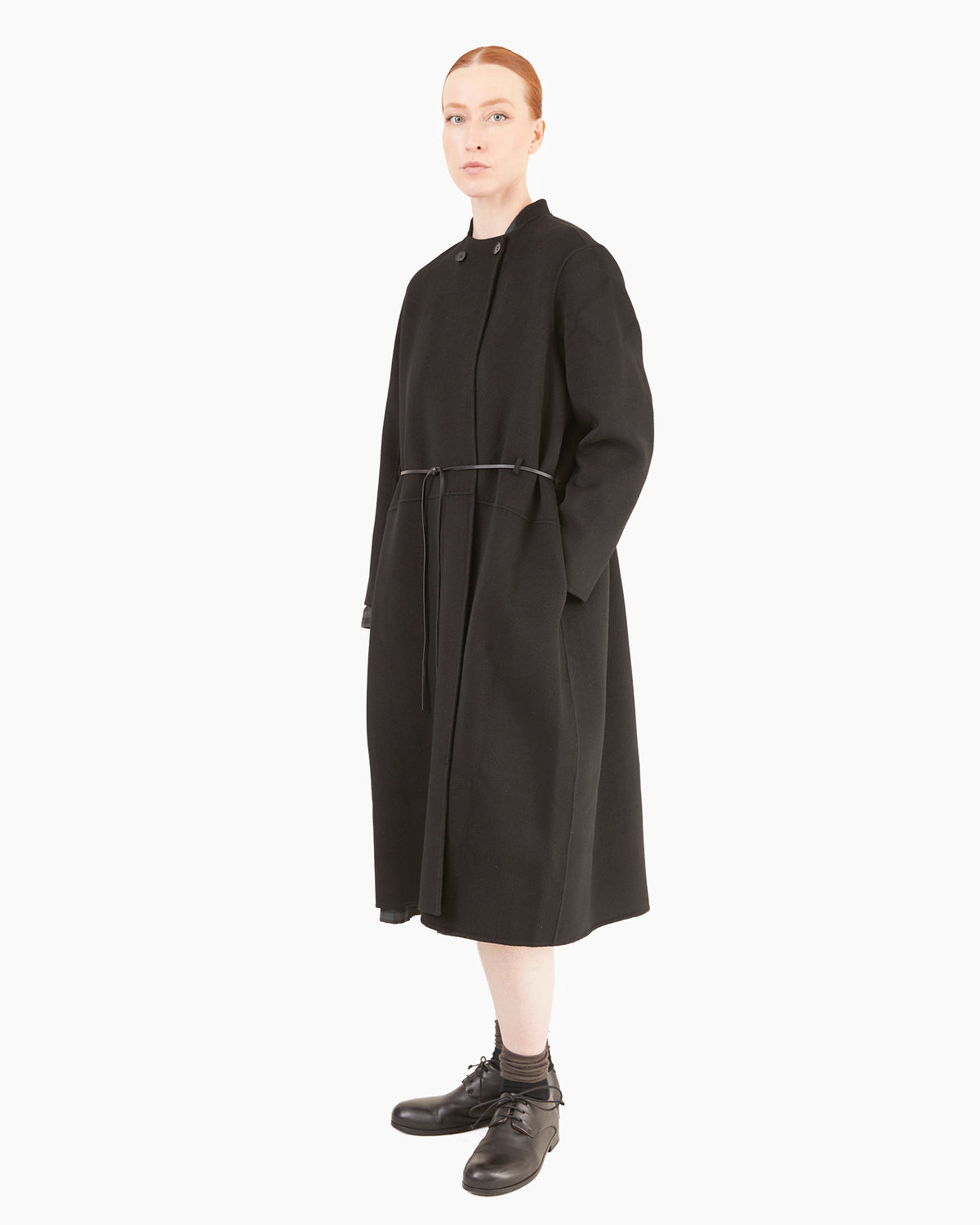 Manuelle Guibal Scah Cashmere Coat in Black