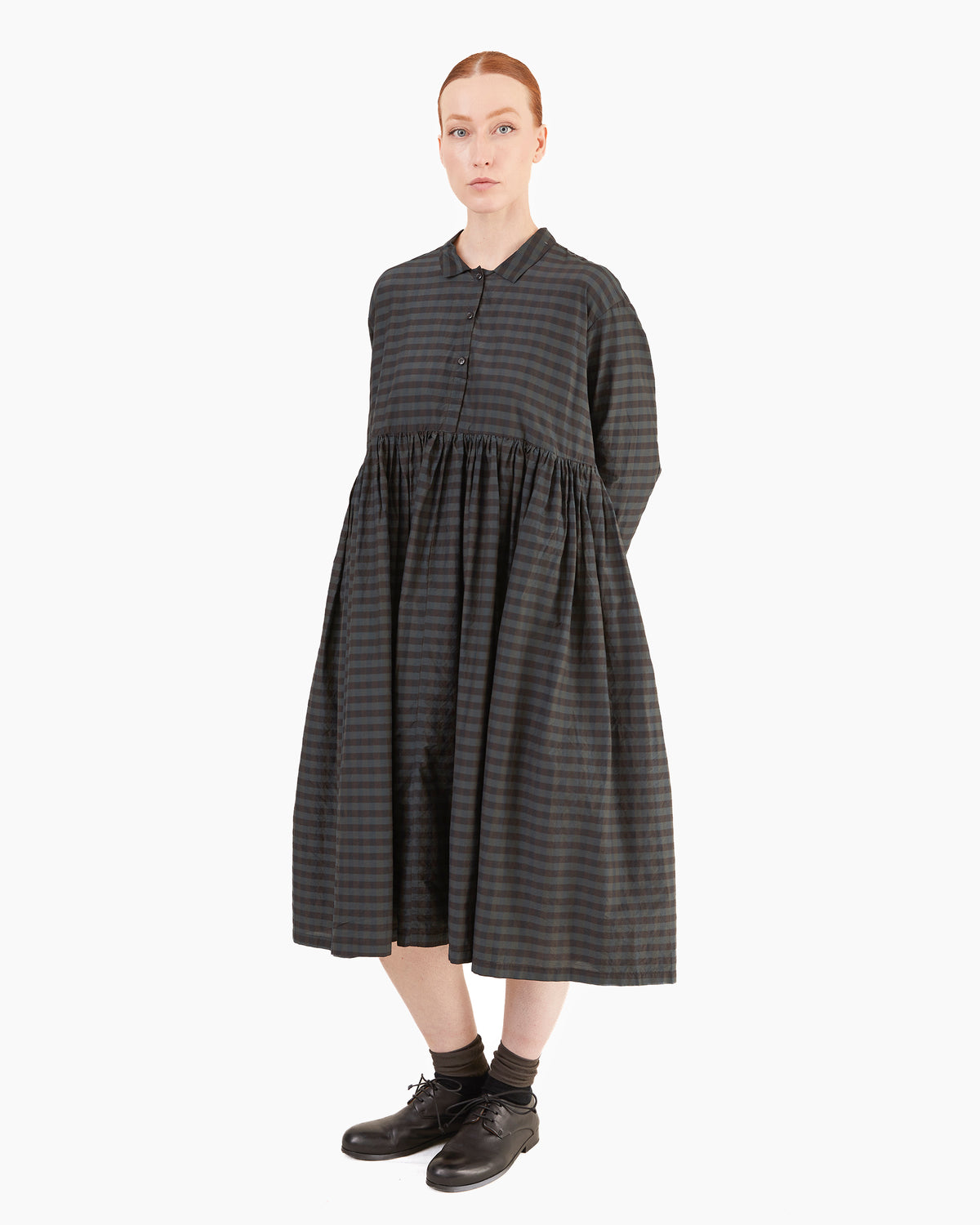 Manuelle Guibal Ysh Shirt Dress in Bottle/Mud