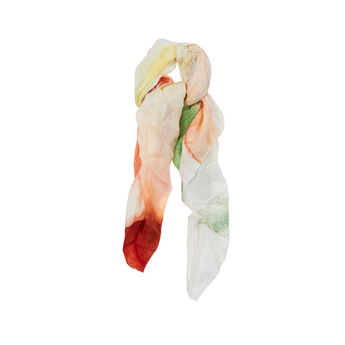 Manuelle Guibal Carré Art Silk Scarf in beautiful colours.  Original drawing by Manon Gignoux.  Lightweight 100% Silk Scarf.  Made in India.