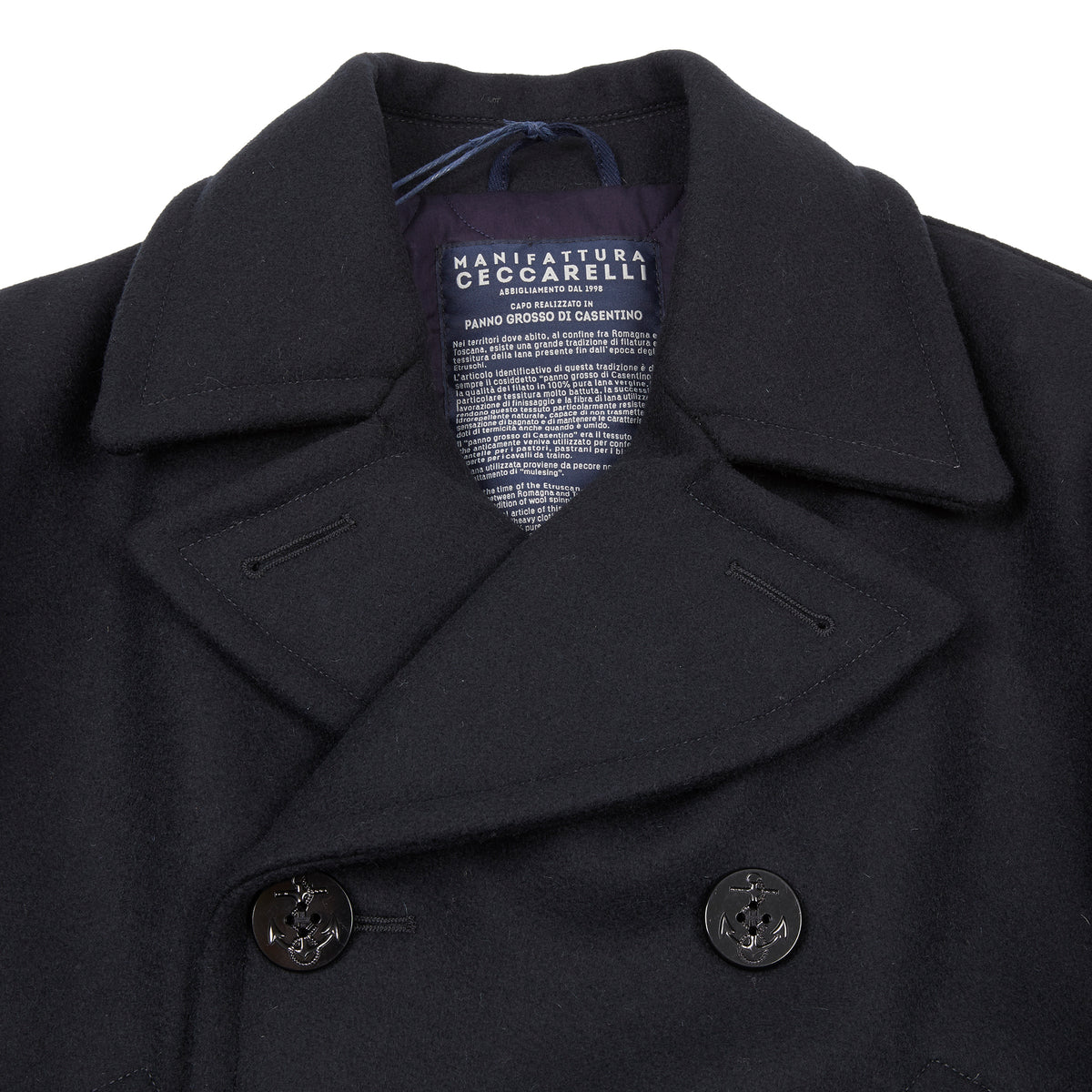 Manifattura Ceccarelli Wool Peacoat in Navy
