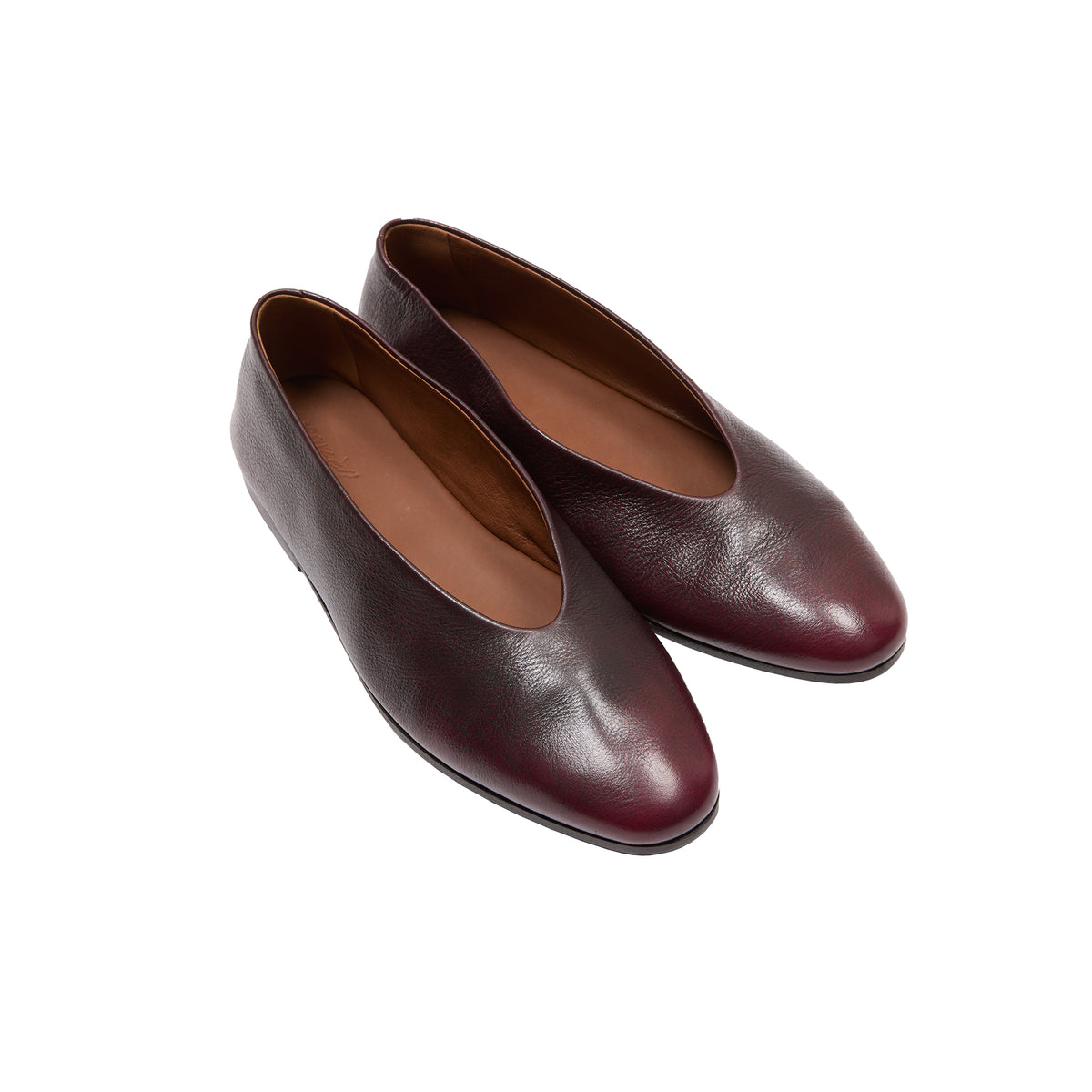 Marsèll Scivolo Ballerina Shoes in Chocolate-Wine