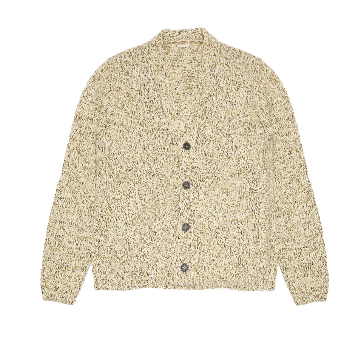 Massimo Alba Linus Wool-Alpaca V-Neck Cardigan in Olive