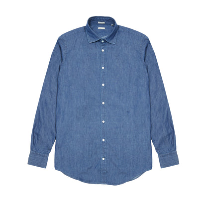 Massimo Alba Canary Classic Shirt in Blue Denim