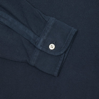 Massimo Alba Ischia Cashmere/Cotton Polo Shirt in Dark Blue