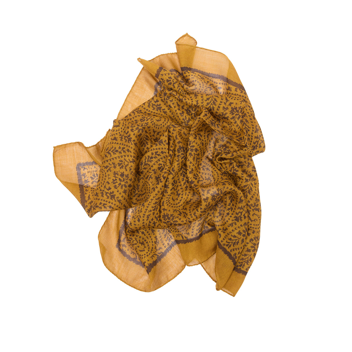 Massimo Alba Cashmere-Silk Bandana in Gold Nugget
