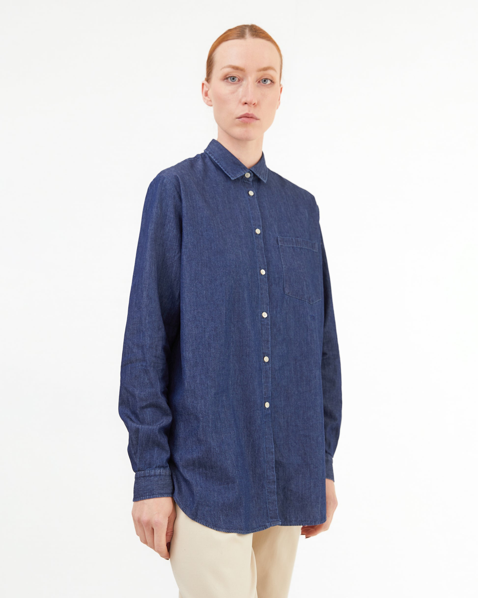 Massimo Alba Women's Uma Classic Shirt in Blue Denim