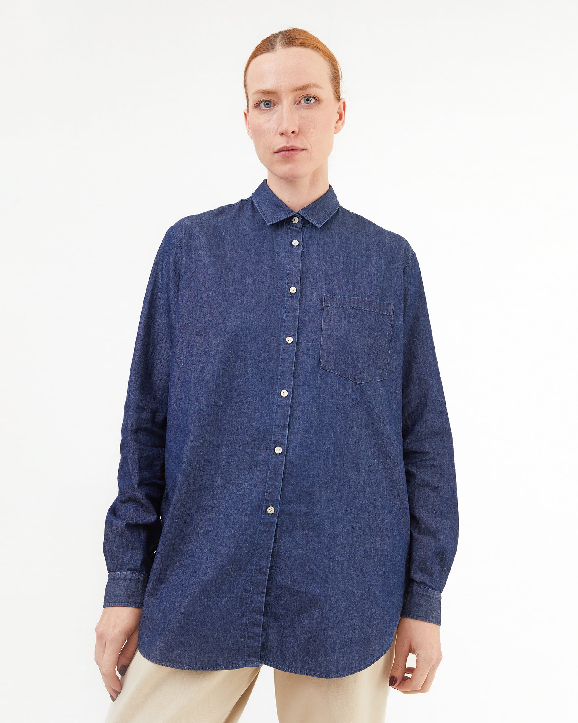 Massimo Alba Women's Uma Classic Shirt in Blue Denim