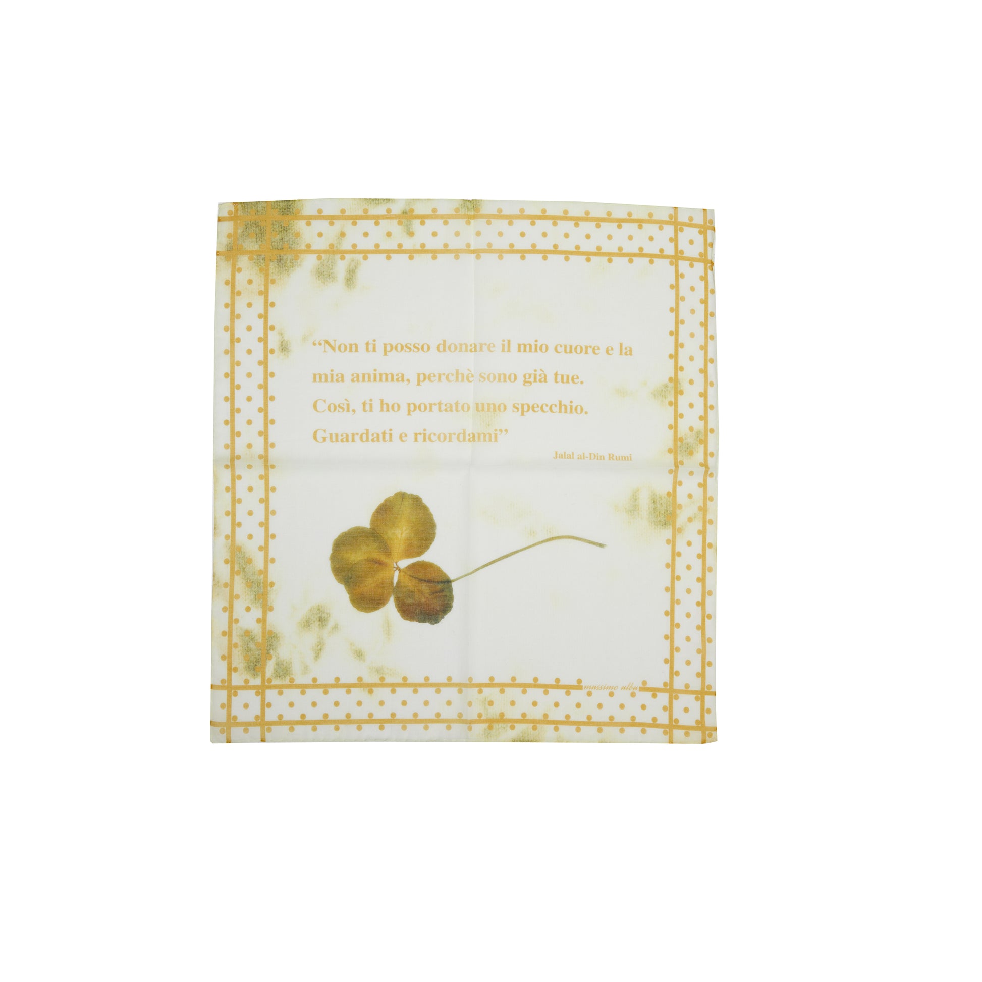Massimo Alba Printed Cotton Handkerchief in Mostarda