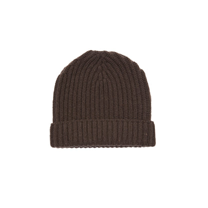 McGeorge Cashmere/Wool English Rib Cap in Brown
