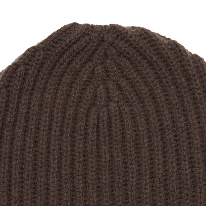 McGeorge Cashmere/Wool English Rib Cap in Brown