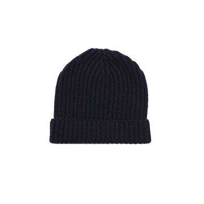 McGeorge Cashmere/Wool English Rib Cap in Navy