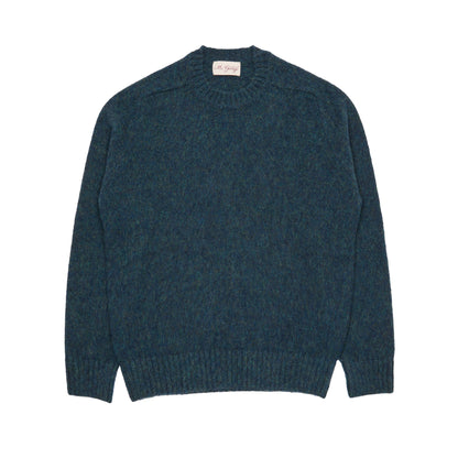 McGeorge Supersoft Shetland Shaggy Jumper in Ocean