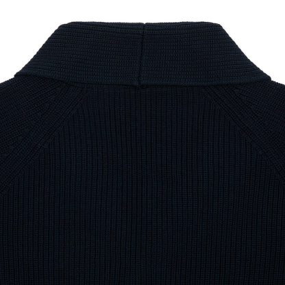 McGeorge of Scotland Ribbed Raglan Shawl Cardigan in Navy4