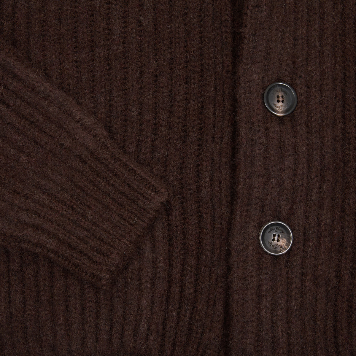 McGeorge of Scotland Shawl Collar Shetland Wool Cardigan in Coffee