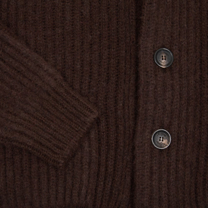 McGeorge of Scotland Shawl Collar Shetland Wool Cardigan in Coffee