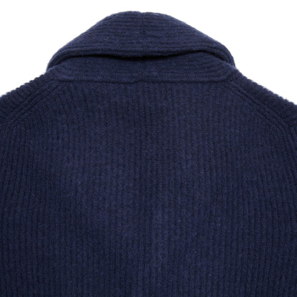 McGeorge of Scotland Shawl Collar Shetland Wool Cardigan in Blue