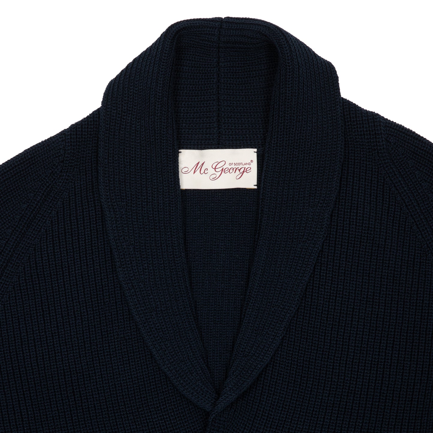 McGeorge of Scotland Ribbed Raglan Shawl Cardigan in Navy2