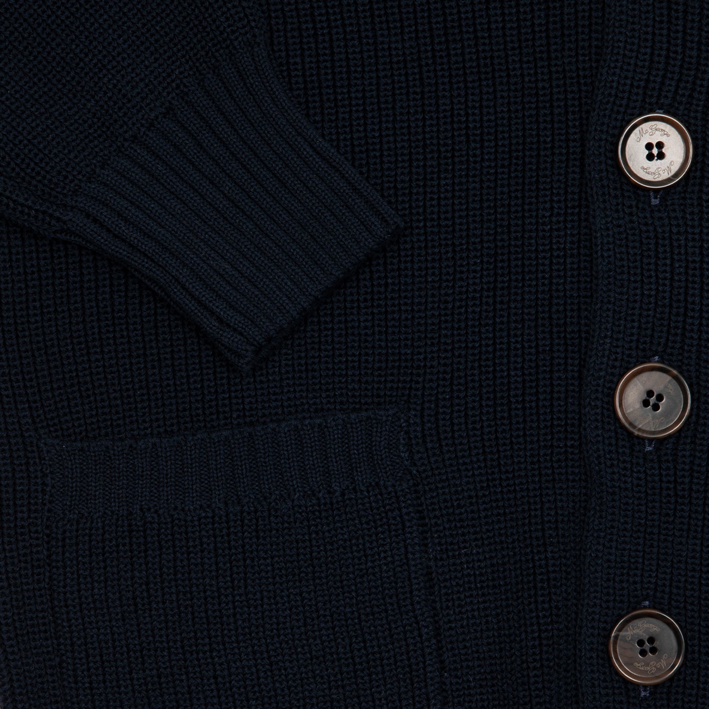 McGeorge of Scotland Ribbed Raglan Shawl Cardigan in Navy3